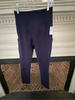 Talbots High-Waist Navy Leggings with Pockets Sz Small Petite NWT $ 59.50